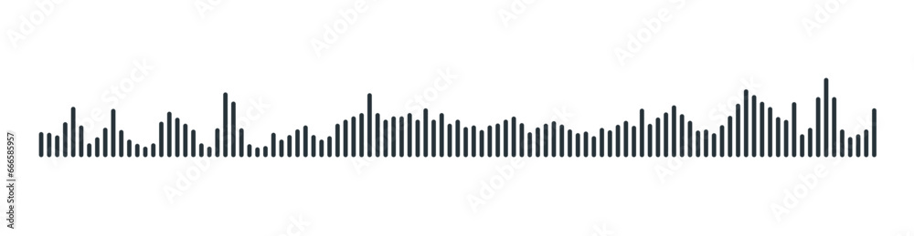 podcast sound waveform pattern for radio audio, music player, video editor, voise message in social media chats, voice assistant, recorder. vector illustration