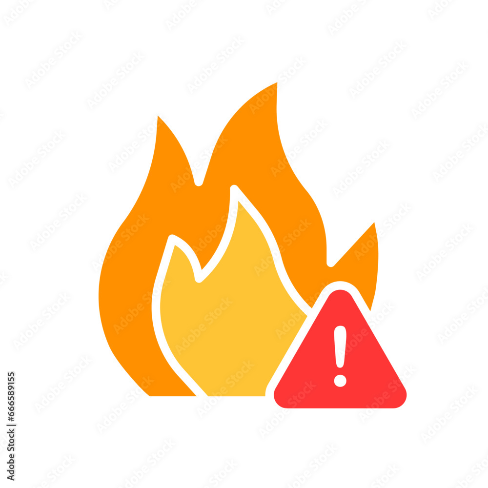 Firefighter threat line icon. Fire safety, water, extinguishing, safety instructions. Vector color icon on white background for business and advertising Firefighter threat line icon. Fire safety, water, extinguishing, safety instructions. Vector color icon on white background for business and advertising