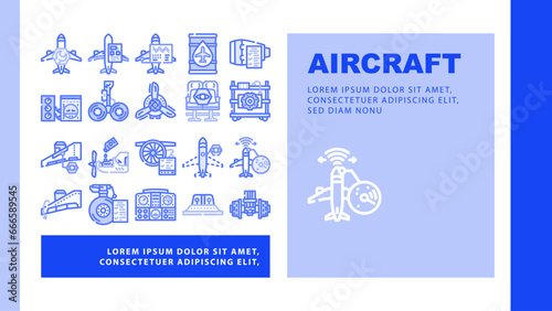 aircraft mechanic aviation landing web page vector. maintenance plane, jet engine, airplane airport, technician industry, repair aircraft mechanic aviation Illustration