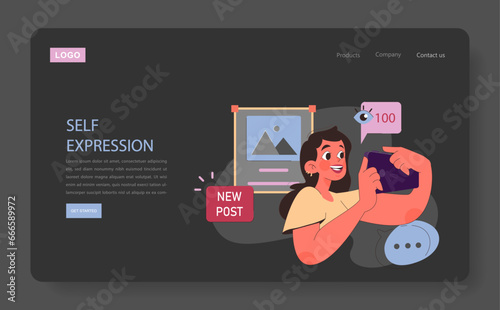 Authenticity in self-expression nighmode or darkmode web banner