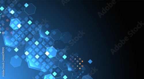 Wallpaper Mural Geometric abstract background with hexagons. Science and technology. Vector Torontodigital.ca