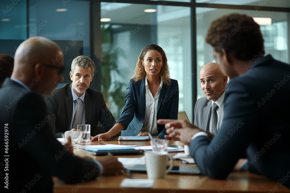 Diverse business group having a meeting in boardroom