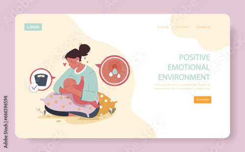 Parenthood and motherhood experience web banner or landing