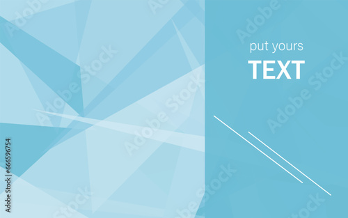 Abstract sky blue background of triangular shapes of different sizes and transparency. Geometric shapes. 3D vector illustration.