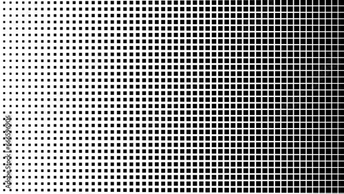 Halftones. Gradient of black and white squares. Monochrome background. Design element. Vector illustration.