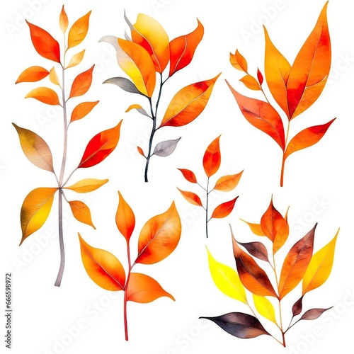 watercolor autumn leaves background