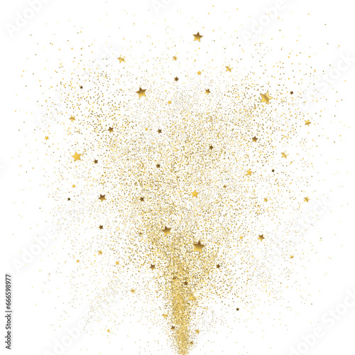 Golden Confetti on a White Background