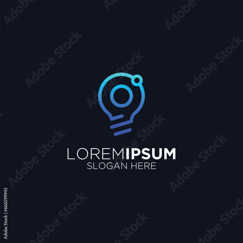 modern lamp technology logo design
