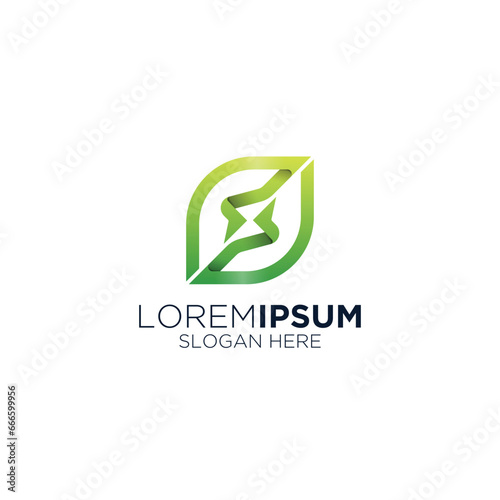 electric leaf logo design design
