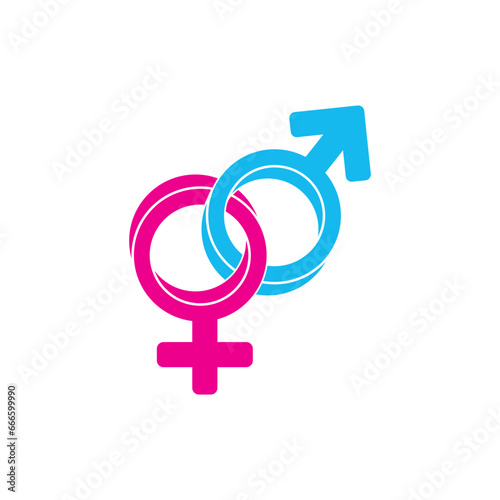 Gender logo icon symbol vector design template illustration.