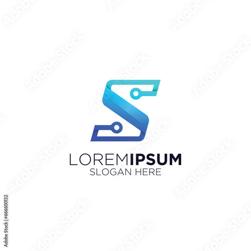 s logo modern technology design