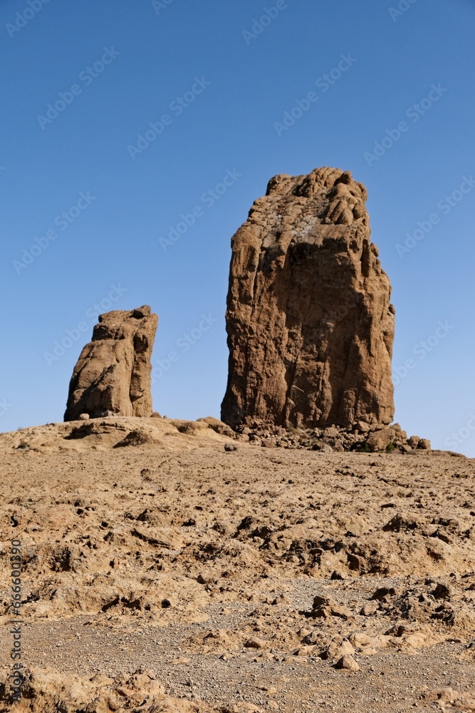 Fototapeta premium view of the roque nublo, gran canaria