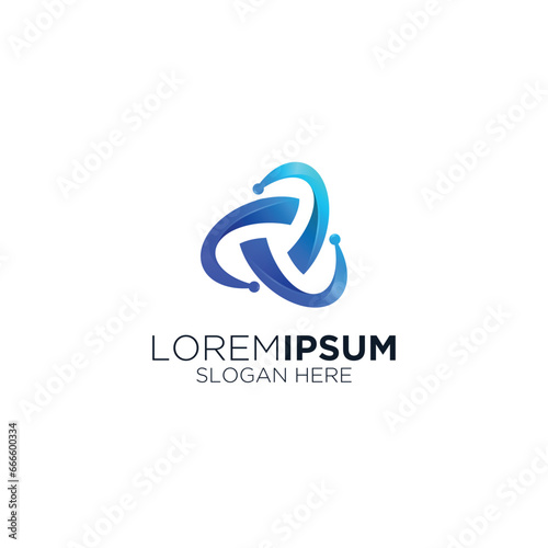 tribal molecule science logo icon design