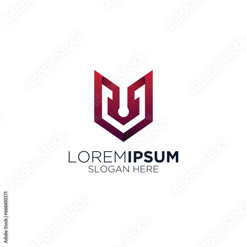 letter M shield logo icon design