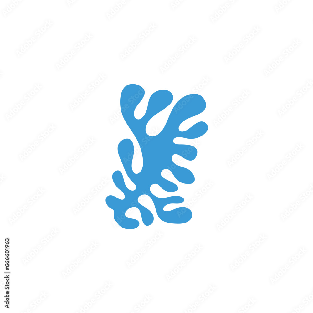 Marine life illustration pattern vector corral, shell, scallop, starfish, deep sea Marine life illustration pattern vector corral, shell, scallop, starfish, deep sea