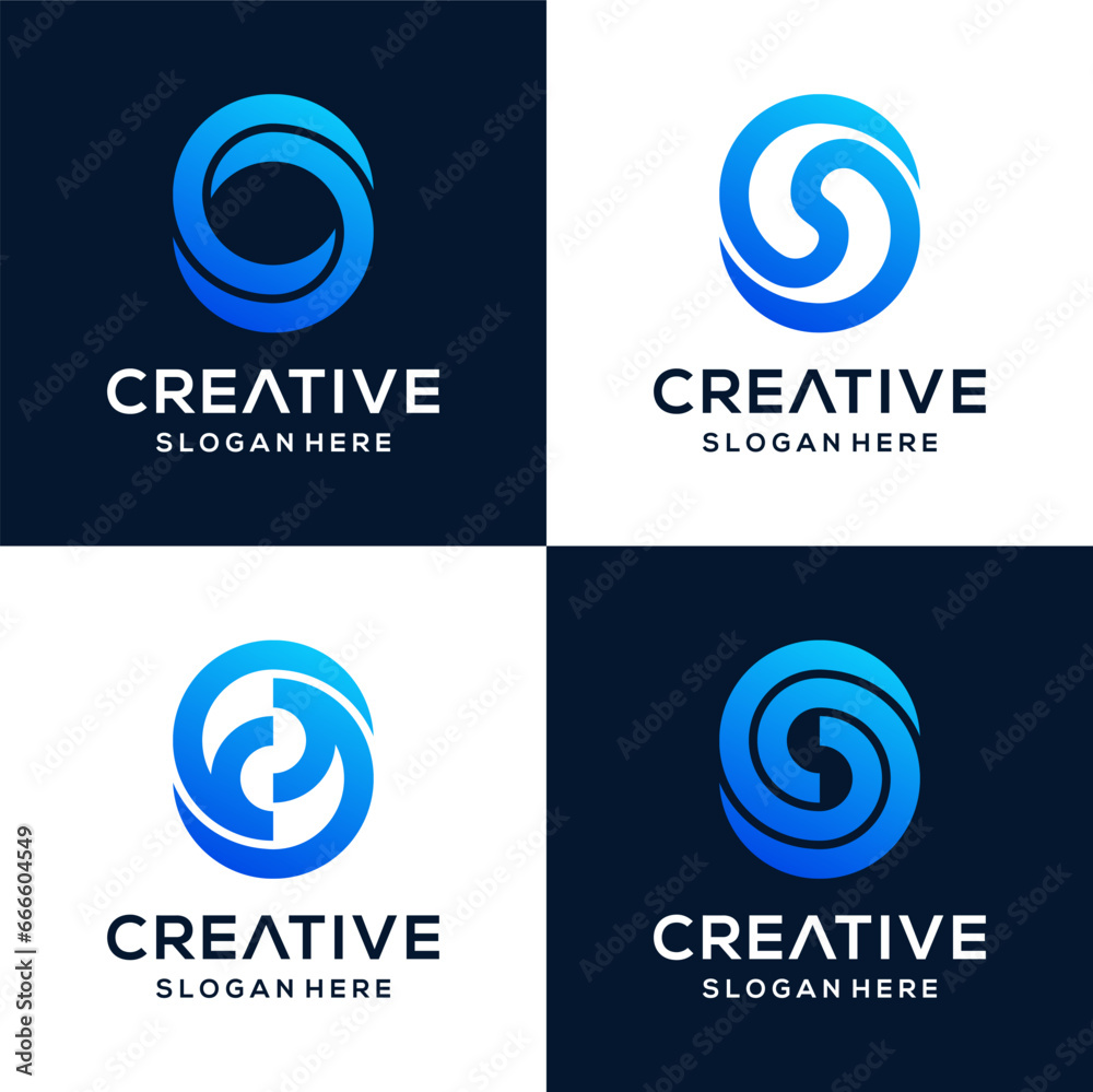 Abstract modern logo S design bundle Abstract modern logo S design bundle