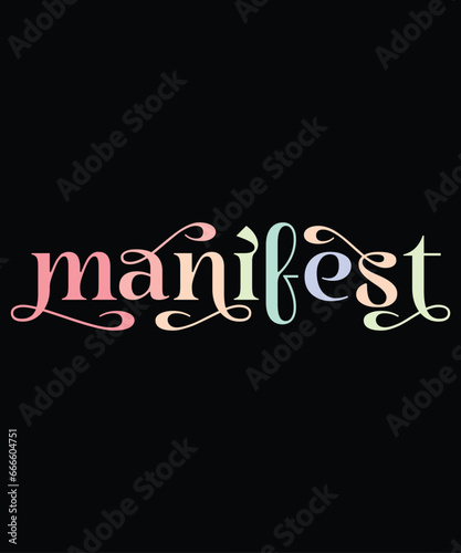 Manifest saying women colorful design
