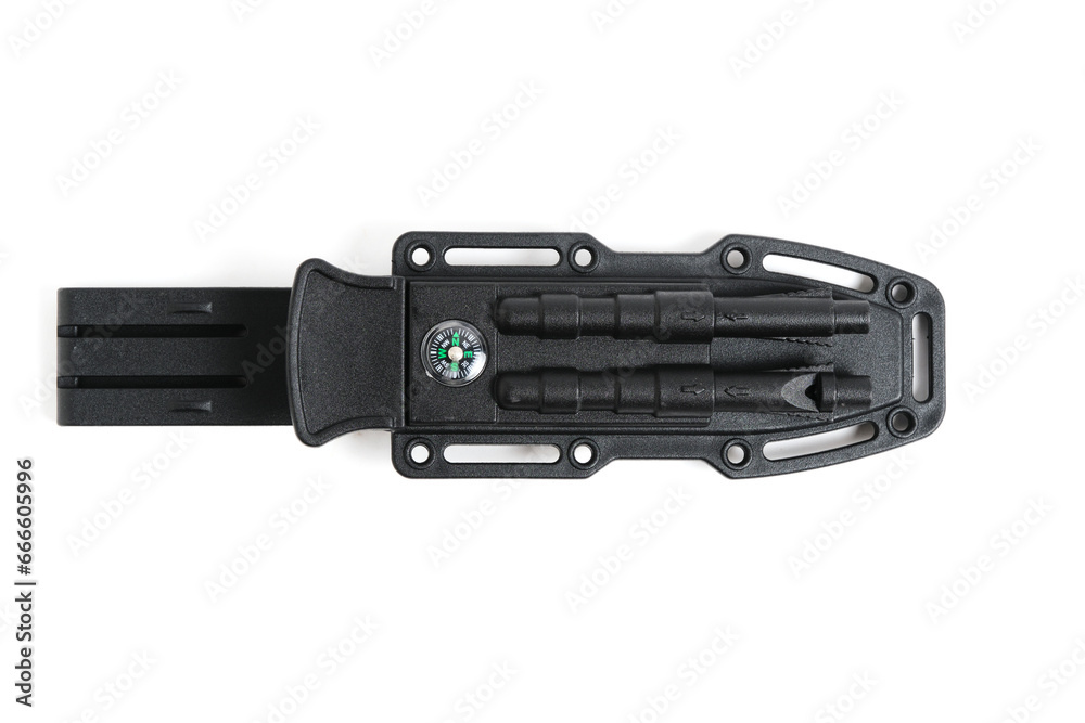 Scabbard for tactical knife white background. Scabbard for tactical knife white background.