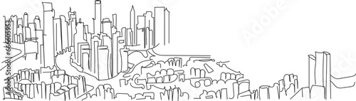 Line art of Dubai City Center United Arab Emirates.Line art vector of skyline of Duai. Explore dubai. Isolated design for printing.