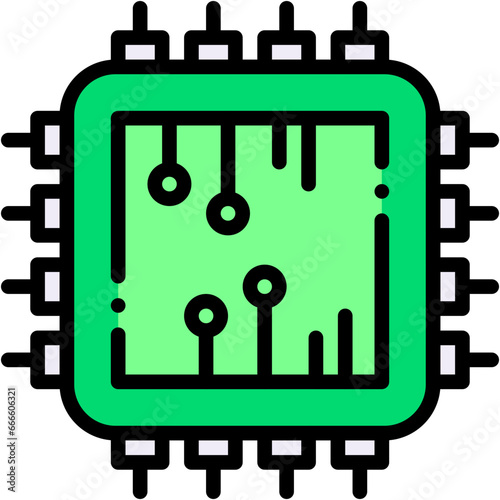 Vector Icon Processor, CPU, Chip, Digital, Electronics, Iot