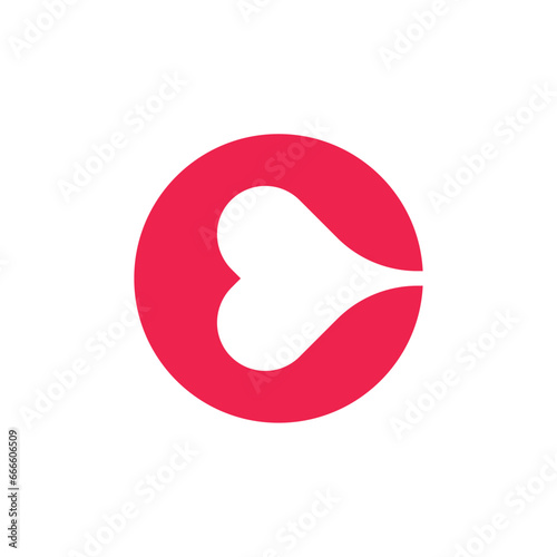 red c heart with negative space logo