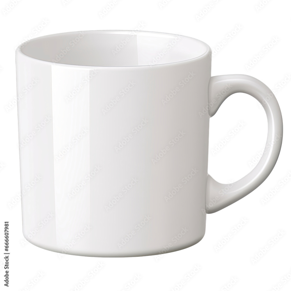 White small ceramic mug isolated on transparent background PNG White small ceramic mug isolated on transparent background PNG