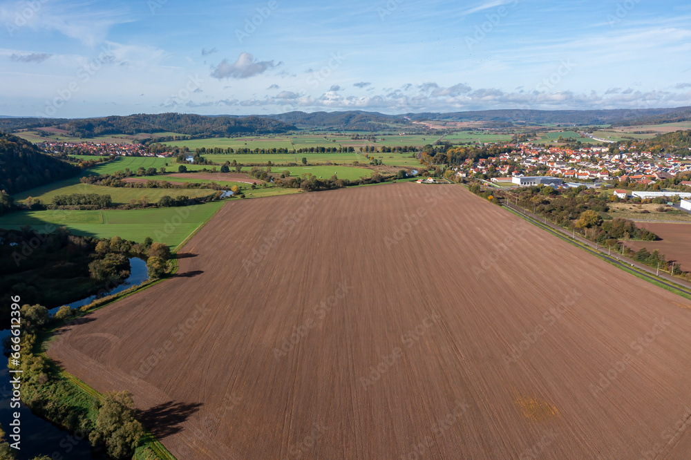 The Werra Valley between Hesse and Thuringia at Herleshausen