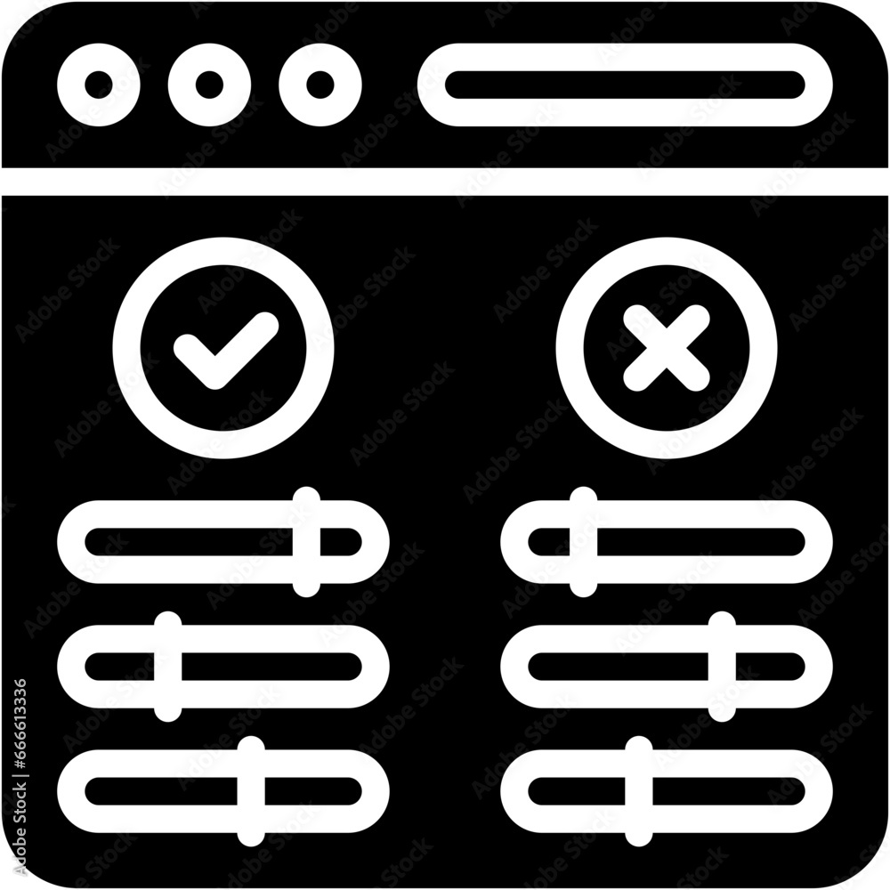 Vector Icon AB Testing, Compare, Marketing, Comparative, SEO And Web, Control Vector Icon AB Testing, Compare, Marketing, Comparative, SEO And Web, Control