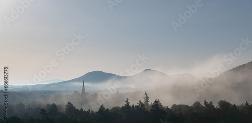 Mist around the Eildon Hills, Galashiels, Scottish Borders