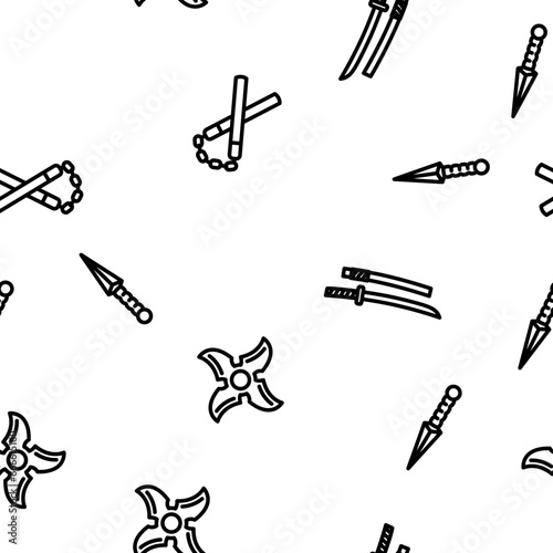 weapon war gun military vector seamless pattern thin line illustration