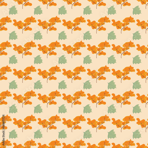 Seamless pattern Autumn leaf border. Gift wrap and scrapbook. Vector illustration for wallpaper, gift paper, fill patterns, web page backgrounds, autumn greeting cards.