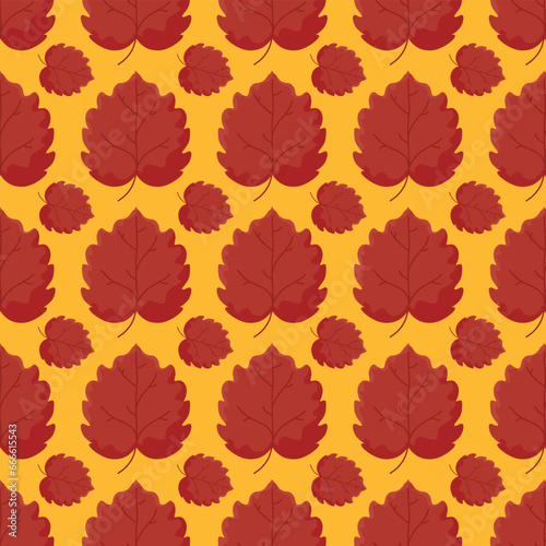 Seamless pattern Autumn leaf border. Gift wrap and scrapbook. Vector illustration for wallpaper, gift paper, fill patterns, web page backgrounds, autumn greeting cards.