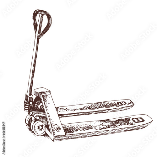 Fork pallet truck vector illustration