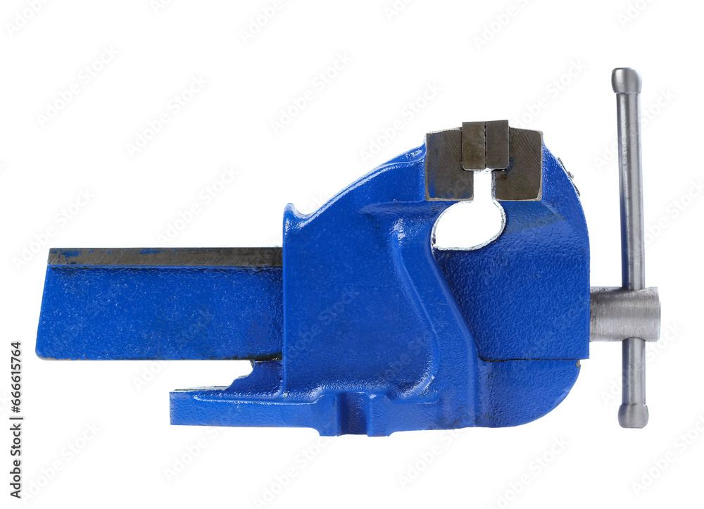 Metal table vise clamp isolated on white background. Metal table vise clamp isolated on white background.