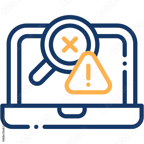 Vector Icon Troubleshooting, Warning, Tools, Alert, Working, Laptop