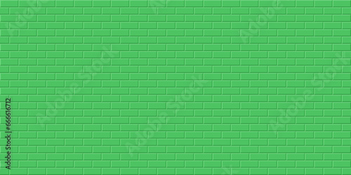 Green brick wall background, Abstract geometric seamless pattern design, Vector illustration