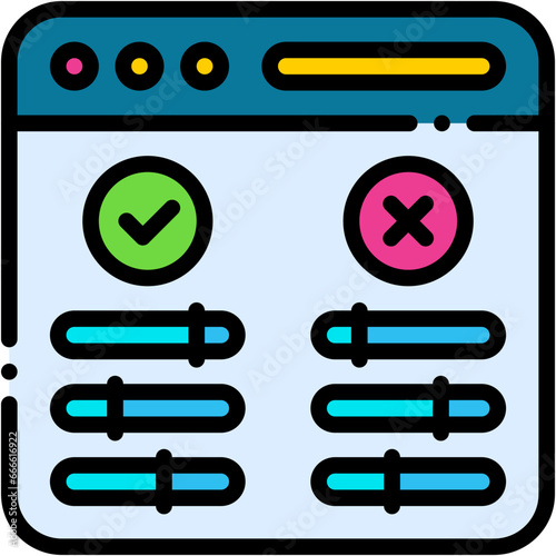 Vector Icon AB Testing, Compare, Marketing, Comparative, SEO And Web, Control