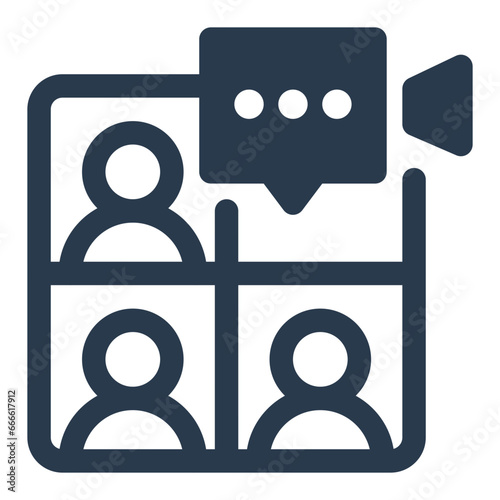 Virtual Conference Call Communication Icon