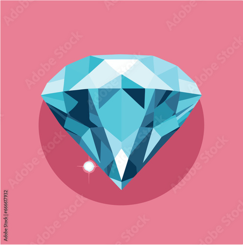 Pierre précieuse bleue sur fond rose saphir inspiration ia générative
