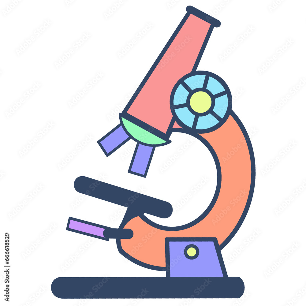 colorful microscope illustration on white background colorful microscope illustration on white background