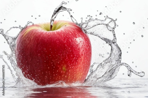 Water splash on apple fruit