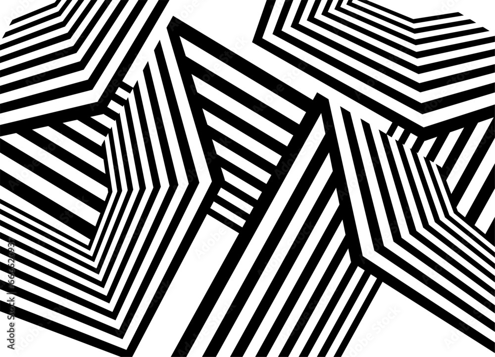Vector pattern of black broken parallel lines on a white background in retro style. For covers, social networks, advertising, textiles, toys, postcards, videos. Black and white vector background
