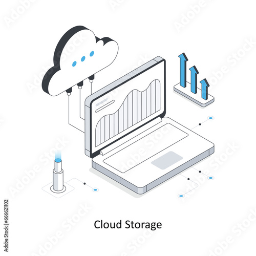 Cloud Storage isometric stock illustration. EPS File