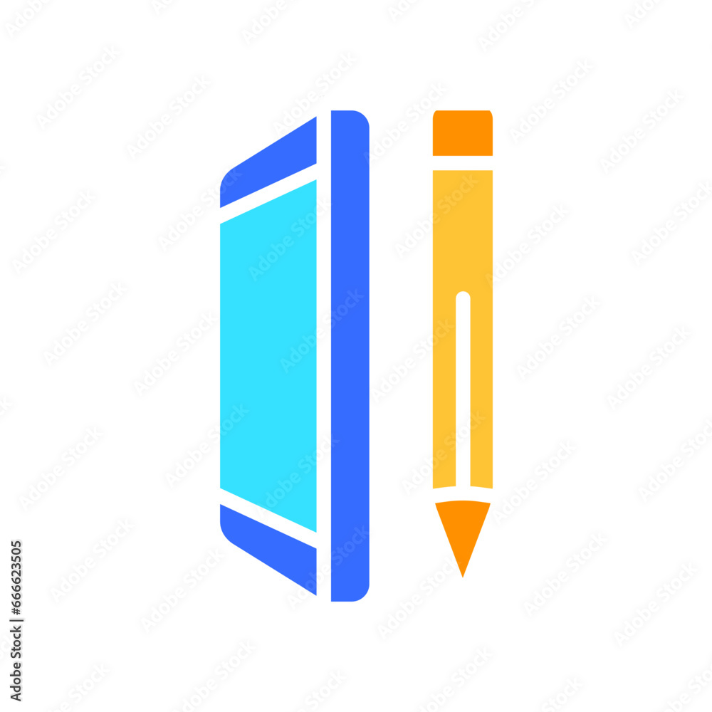 Smartphone with stylus line icon. Gadget, social network, applications, Internet, technology. Vector color icon on a white background for business and advertising Smartphone with stylus line icon. Gadget, social network, applications, Internet, technology. Vector color icon on a white background for business and advertising