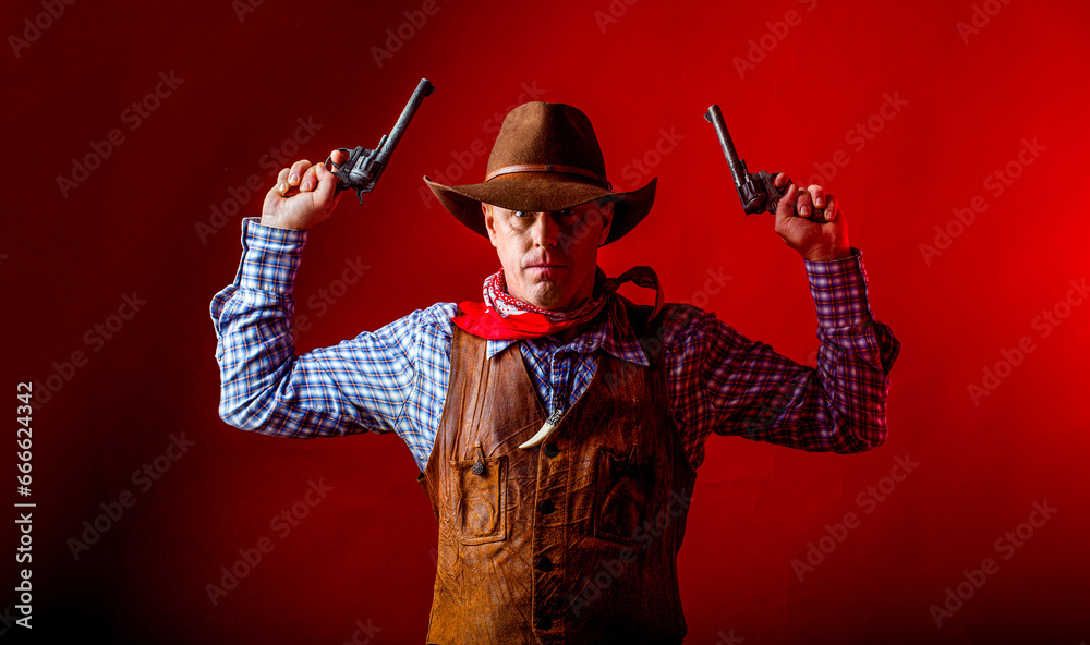 Portrait of a cowboy. West, guns. Portrait of a cowboy. Western man with hat. Portrait of farmer or cowboy in hat Portrait of a cowboy. West, guns. Portrait of a cowboy. Western man with hat. Portrait of farmer or cowboy in hat