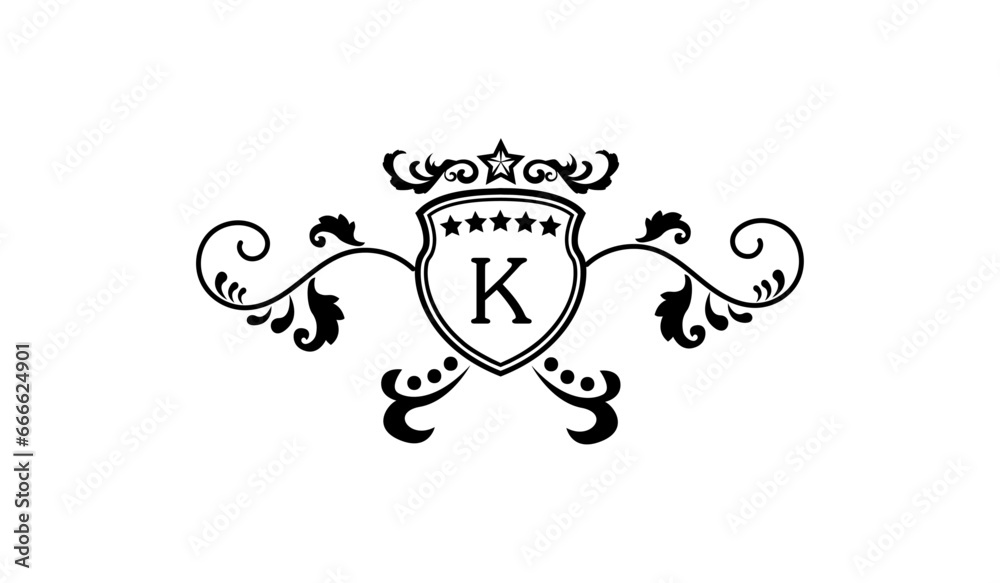 Naklejka premium Luxury Logo K