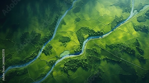 Gorgeous aerial view of green scenery © vxnaghiyev