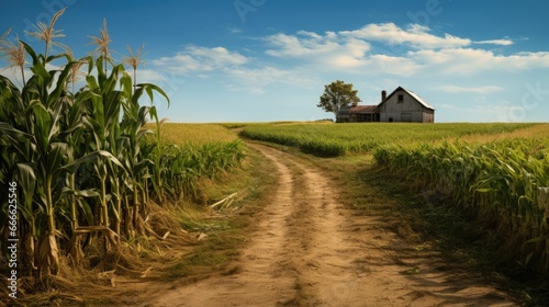 Crops in a field near a house