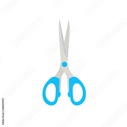 Scissors flat design vector illustration. Hand drawn professional pair of cutting hair or needlework. Craft and scissoring flat creative. Cartoon collection scissors paper cut.