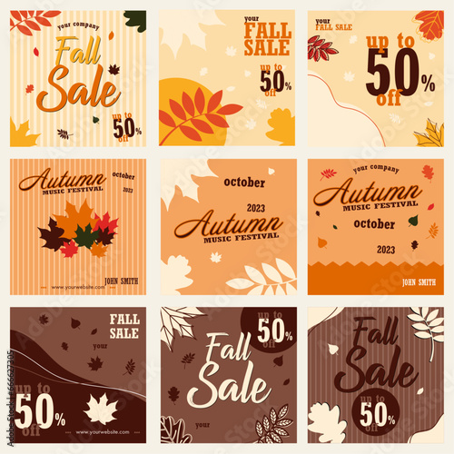 9 social media templates for your fall sale or your music festival